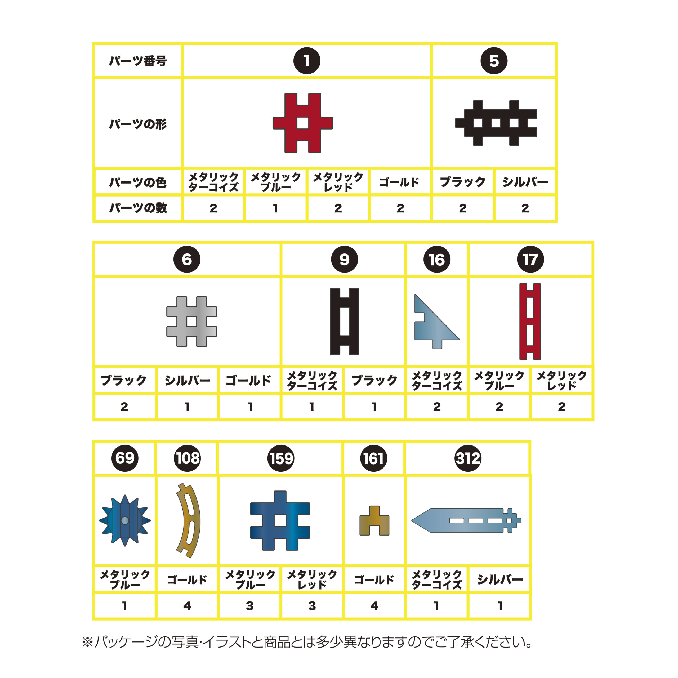 全パーツの画像